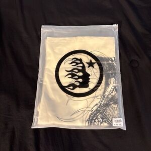 Cream Graphic Tee with Black Design